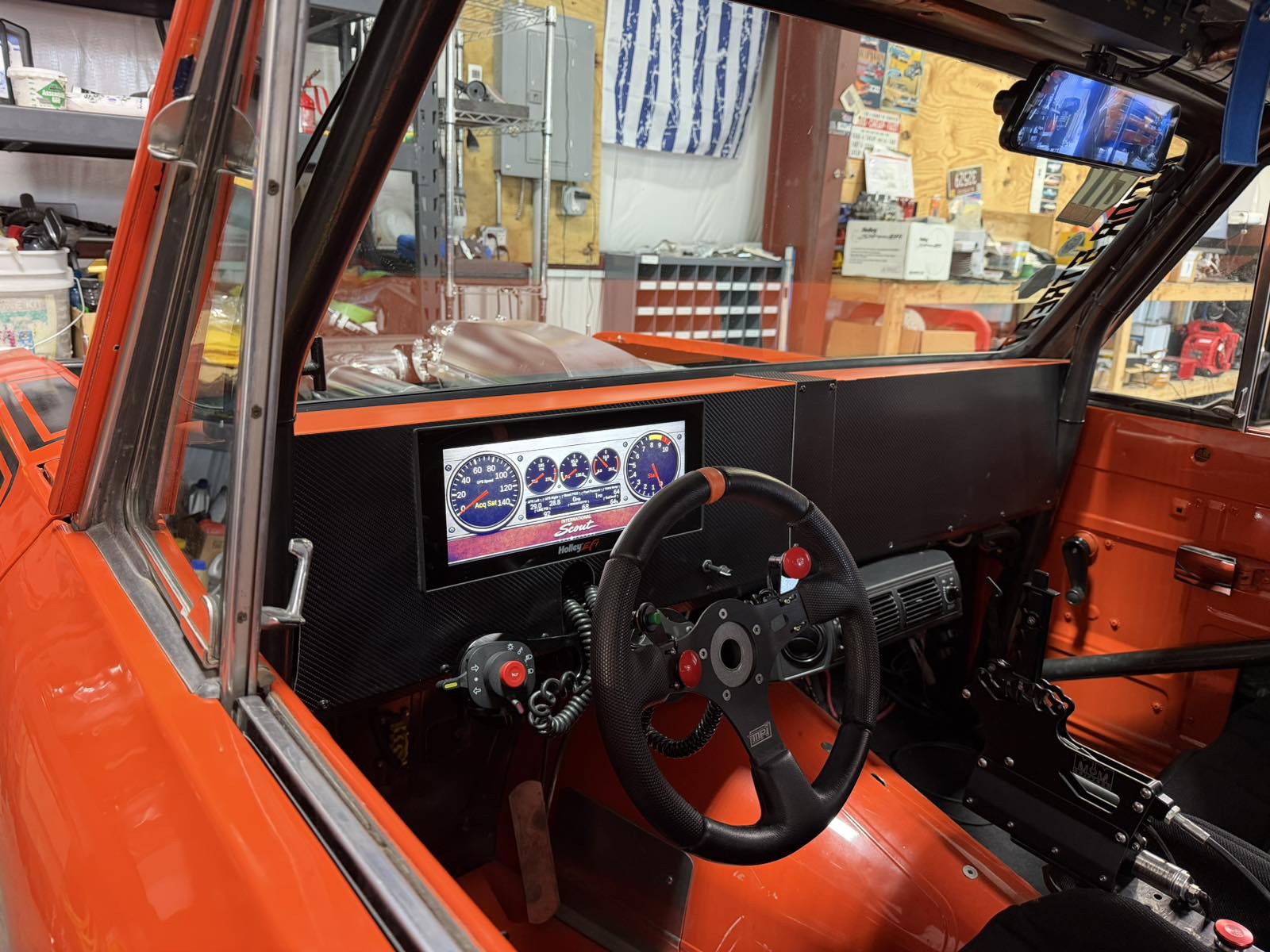1976 Scout interior - AC/Heat - Digital Dash - Power Steering - 2 Seats - All Glass - All Steel - Turn Signals